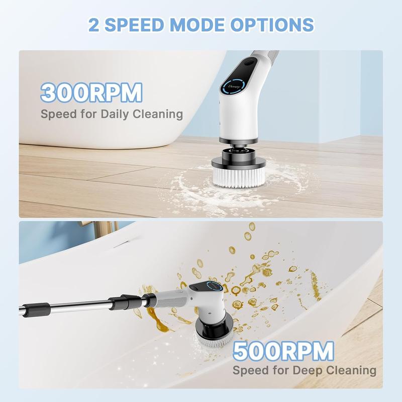 Dovety Electric Spin Scrubber, Cordless ShowerScrubber, Cleaning Brush,