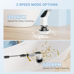 Dovety Electric Spin Scrubber, Cordless ShowerScrubber, Cleaning Brush,