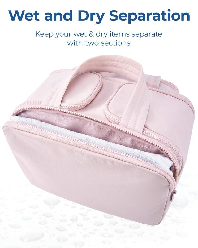 BAGSMART Travel Toiletry Bag, Lightweight LargeWide-open Travel Bag for