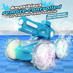 【Tecnock 】 All Terrain RC cars for kidsamphibious tank model automatic water spray toycar with light effects, summer toys, children/adulttoys