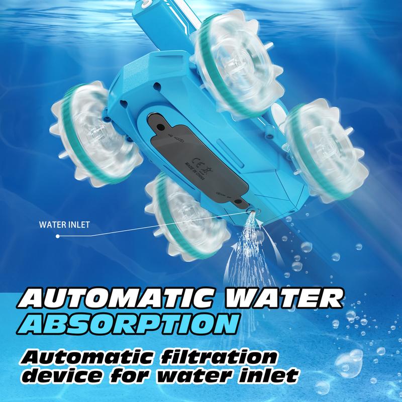 【Tecnock 】 All Terrain RC cars for kidsamphibious tank model automatic water spray toycar with light effects, summer toys, children/adulttoys