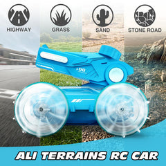 【Tecnock 】 All Terrain RC cars for kidsamphibious tank model automatic water spray toycar with light effects, summer toys, children/adulttoys