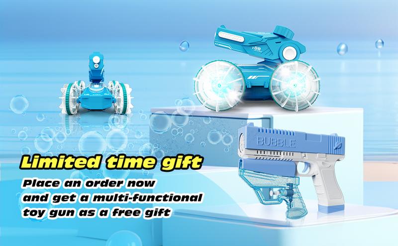 【Tecnock 】 All Terrain RC cars for kidsamphibious tank model automatic water spray toycar with light effects, summer toys, children/adulttoys