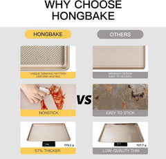 HONGBAKE Diamond-Texture Baking Sheet Pan Set