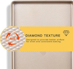 HONGBAKE Diamond-Texture Baking Sheet Pan Set