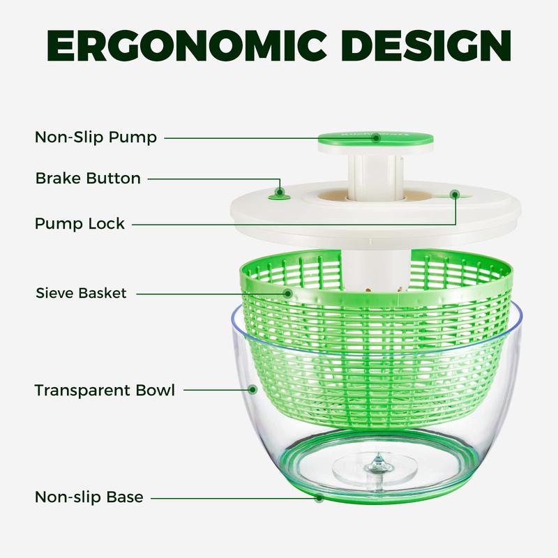 Kitexpert 6.3 Qt Salad Spinner,