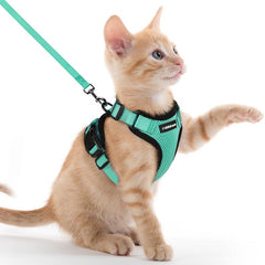 Rabbitgoo Cat Harness and Leash for Walking, Escape Proof Soft Adjustable Vest Harnesses for Cats, Easy Control Breathable Reflective Strips Jacket