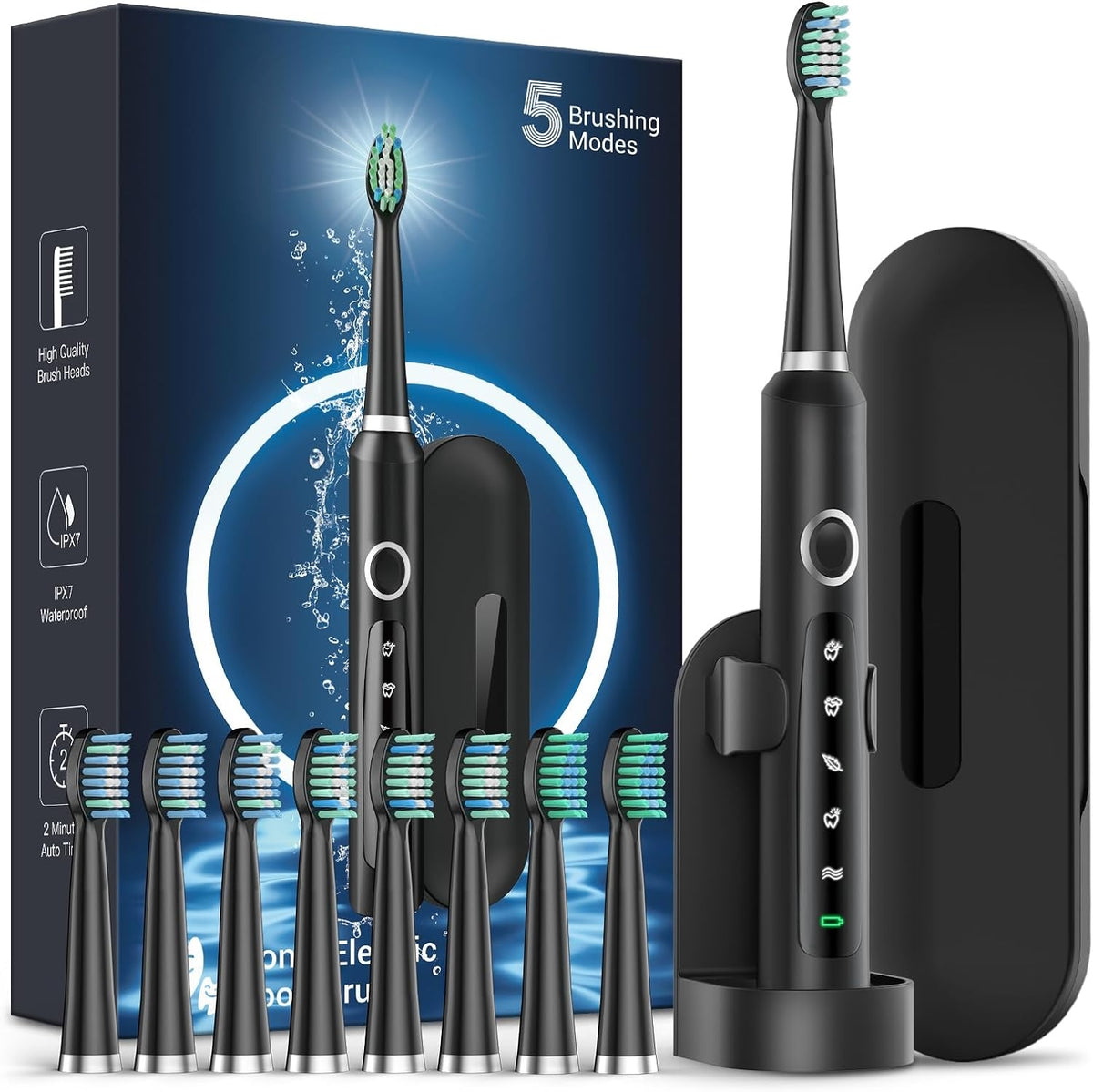 RTAUYS Sonic Electric Toothbrush for Adults - Rechargeable Electric Toothbrushes